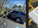 Left: A solar viewer setup outside of W1AW, the Hiram Percy Maxim Memorial Station at ARRL Headquarters.
Right: The output view of the viewer. [Joe Carcia, NJ1Q, photos]