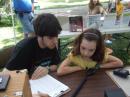 Barry Preston, KC0YDZ, and Lucie Goodhart, KD0DMO, make contacts from the field on 2008 Field Day in Kansas City. [Photo courtesy of Barry Preston, KC0YDZ]  