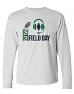 Ash grey long-sleeve t-shirt featuring the 2022 Field Day logo, a must-have for your winter wardrobe!